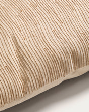 Load image into Gallery viewer, Belae ecru cotton cushion cover with beige jute embroidery 40 x 60cm - image 2
