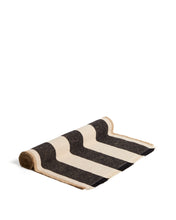 Load image into Gallery viewer, Daltan black striped cotton and jute table runner 50 x 150cm