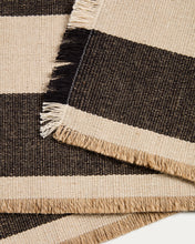 Load image into Gallery viewer, Daltan black striped cotton and jute table runner 50 x 150cm - image 5