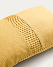 Load image into Gallery viewer, Luadia cotton cushion cover with yellow pleated detail 30 x 50cm - image 2