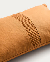 Load image into Gallery viewer, Luadia cotton cushion cover with orange pleated detail 30 x 50cm - image 3