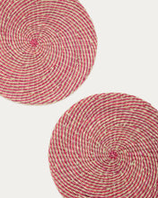 Load image into Gallery viewer, Rivela set of 2 red seagrass placemats Ø38cm - image 6
