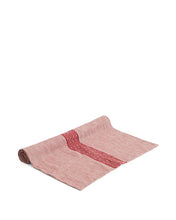Load image into Gallery viewer, Calena linen jacquard table runner with red central stripe 50 x 150 cm