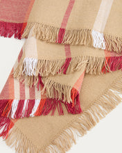 Load image into Gallery viewer, Davia 100% cotton table runner with red stripes and fringed detail 50 x 150cm - image 4