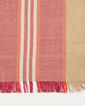 Load image into Gallery viewer, Davia 100% cotton table runner with red stripes and fringed detail 50 x 150cm - image 5