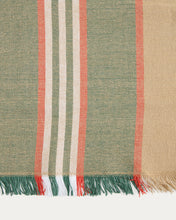 Load image into Gallery viewer, Davia 100% cotton table runner with green stripes and fringed detail 50 x 150cm - image 5