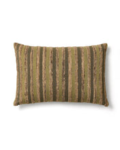 Load image into Gallery viewer, Dorevi green striped silk blend jacquard cushion cover 40 x 60cm