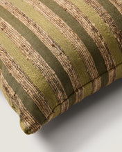 Load image into Gallery viewer, Dorevi green striped silk blend jacquard cushion cover 40 x 60cm - image 4