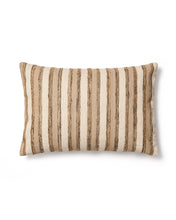 Load image into Gallery viewer, Dorevi ecru striped silk blend jacquard cushion cover 40 x 60cm