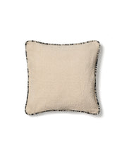 Load image into Gallery viewer, Enari beige 100% cotton cushion cover with contrasting black trim 50 x 50cm