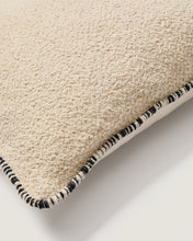 Load image into Gallery viewer, Enari beige 100% cotton cushion cover with contrasting black trim 50 x 50cm - image 5