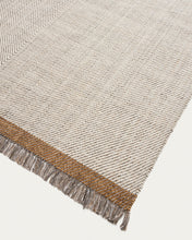 Load image into Gallery viewer, Brina beige herringbone jacquard wool rug 230 x 160cm - image 4