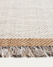 Load image into Gallery viewer, Brina beige herringbone jacquard wool rug 230 x 160cm - image 5