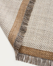 Load image into Gallery viewer, Brina beige herringbone jacquard wool rug 230 x 160cm - image 6