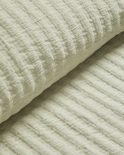 Load image into Gallery viewer, Rilune 100% cotton bedspread with light green embossed stripe effect for convertible cot - image 3