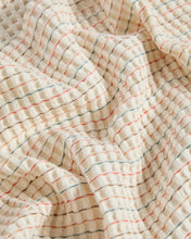 Load image into Gallery viewer, Wufy 100% cotton waffle bedspread in multicolour stripe for convertible cot - image 4