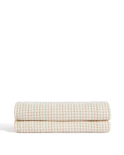 Load image into Gallery viewer, Wufy 100% cotton waffle bedspread in a multicoloured stripe for 90 cm bed