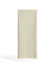 Load image into Gallery viewer, Tivaro 100% cotton jacquard blanket in light green check, double-sided 130 x 170 cm - image 2