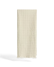 Load image into Gallery viewer, Tivaro 100% cotton jacquard blanket in light green check, double-sided 130 x 170 cm - image 3