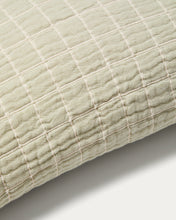 Load image into Gallery viewer, Tivaro set of 2 100% cotton jacquard cushion covers in a light green checkered design 30 x 50 cm - image 4