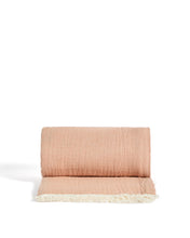 Load image into Gallery viewer, Nafine 100% cotton muslin blanket with two-toned fringe 130 x 170 cm