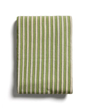 Load image into Gallery viewer, Ulena green striped 100% cotton tablecloth 170 x 250cm