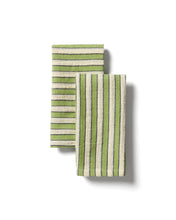 Load image into Gallery viewer, Ulena set of 2 green striped 100% cotton napkins 35 x 35cm - image 2