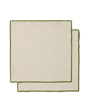 Load image into Gallery viewer, Todila set of 2 cotton napkins with green contrast detail 35 x 35cm