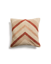Load image into Gallery viewer, Taraia terracotta and beige cotton and viscose cushion cover 45 x 45cm