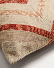 Load image into Gallery viewer, Taraia terracotta and beige cotton and viscose cushion cover 45 x 45cm - image 2
