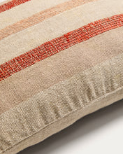 Load image into Gallery viewer, Taraia terracotta and beige cotton and viscose cushion cover 40 x 60cm - image 2