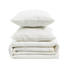 Load image into Gallery viewer, Simmel duvet cover and pillowcase set in ecru linen blend for 180 cm bed