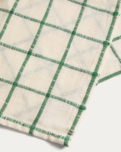 Load image into Gallery viewer, Adesta table runner in 100% cotton ecru with green checks 50 x 150 cm - image 3