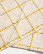 Load image into Gallery viewer, Adesta table runner in 100% cotton ecru with yellow checks 50 x 150 cm - image 2
