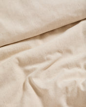 Load image into Gallery viewer, Virelda duvet cover and pillowcase set in beige cotton and linen with embroidered detail for 150cm bed - image 7
