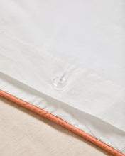 Load image into Gallery viewer, Virelda duvet cover and pillowcase set in beige cotton and linen with embroidered detail for 180cm bed - image 6