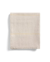 Load image into Gallery viewer, Ulaen beige cotton and linen tablecloth with yellow stripes 170 x 250cm