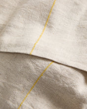 Load image into Gallery viewer, Ulaen beige cotton and linen tablecloth with yellow stripes 170 x 250cm - image 3