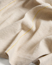 Load image into Gallery viewer, Ulaen beige cotton and linen tablecloth with yellow stripes 170 x 250cm - image 4