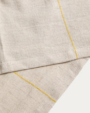Load image into Gallery viewer, Ulaen beige cotton and linen table runner with yellow stripes 50 x 150cm - image 2