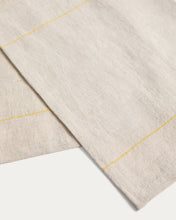 Load image into Gallery viewer, Ulaen set of 2 beige cotton and linen placemats with yellow stripes 35 x 50cm - image 2