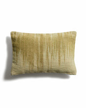 Load image into Gallery viewer, Liroda jute cushion cover with green ikat graphic 40 x 60 cm
