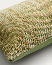 Load image into Gallery viewer, Liroda jute cushion cover with green ikat graphic 40 x 60 cm - image 2