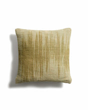 Load image into Gallery viewer, Liroda jute cushion cover with green ikat graphic 50 x 50 cm