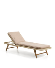 Load image into Gallery viewer, Dirome beige striped 100% PET sun lounger cushion 50 x 175cm - image 3