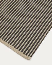 Load image into Gallery viewer, Satanca beige and black striped rug made from synthetic fibres 160 x 230 cm - image 4