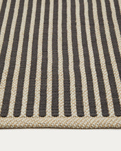 Load image into Gallery viewer, Satanca beige and black striped rug made from synthetic fibres 160 x 230 cm - image 5
