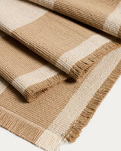 Load image into Gallery viewer, Daltan beige striped cotton and jute table runner 50 x 150cm - image 2