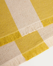 Load image into Gallery viewer, Daltan yellow striped cotton and jute table runner 50 x 150cm - image 2