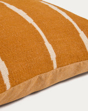 Load image into Gallery viewer, Daila orange 100% PET floor cushion cover with Ikat graphic 70 x 70 cm - image 4